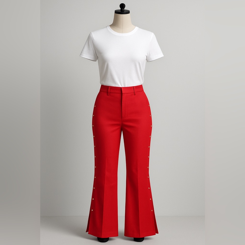 “G.I.L.I” Size 4 Red Gold Stud Pants